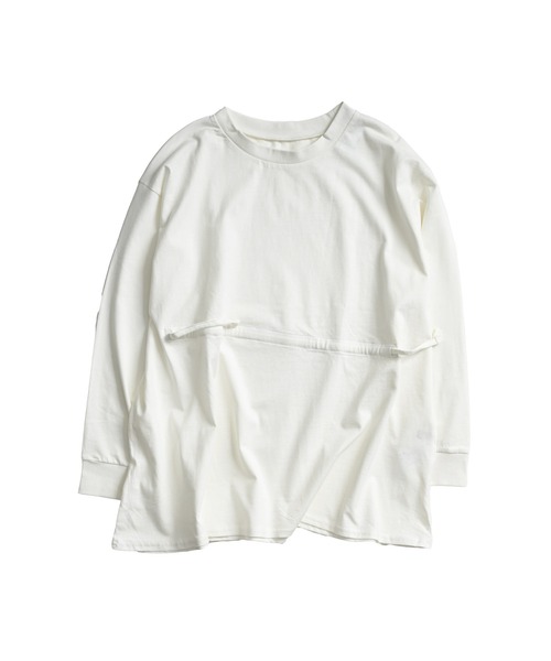 MARAI(マーライ)の「ウエストドロスト長袖カットソー コットン100%(Tシャツ/カットソー・レディース・グレー/ホワイト/ブラック・MEDIUM/LARGE/X-LARGE)」の6枚目の写真