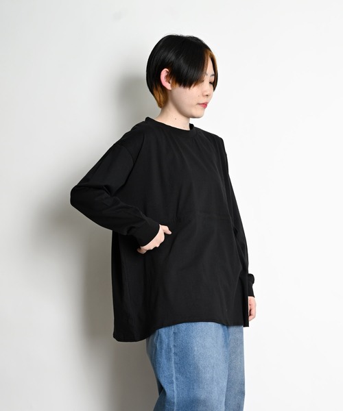 MARAI(マーライ)の「ウエストドロスト長袖カットソー コットン100%(Tシャツ/カットソー・レディース・グレー/ホワイト/ブラック・MEDIUM/LARGE/X-LARGE)」の8枚目の写真