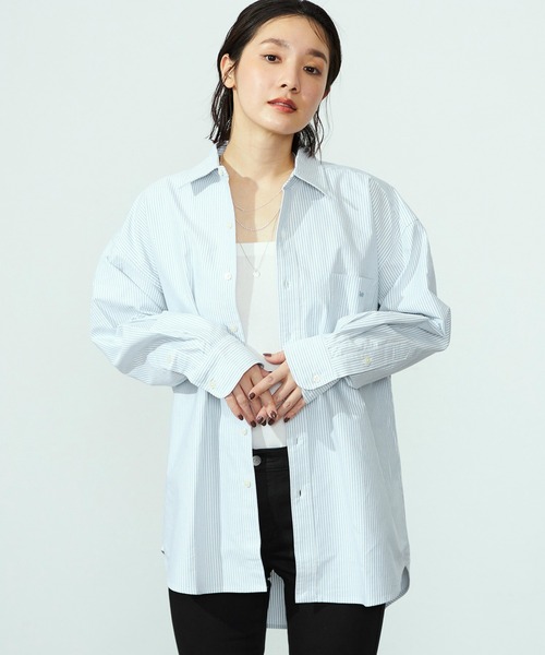 Lee(リー)の「Lee/リー コットンストライプシャツ 日よけにも◎(シャツ/ブラウス・レディース・ピンク/パープル/ブルー・SMALL/MEDIUM)」の14枚目の写真