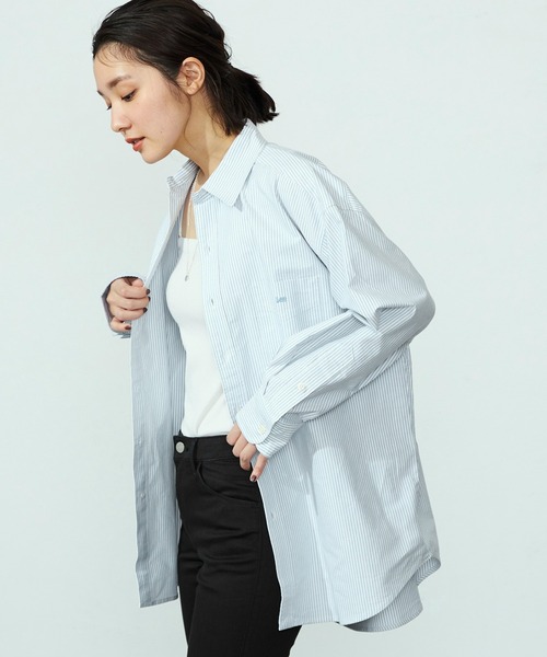Lee(リー)の「Lee/リー コットンストライプシャツ 日よけにも◎(シャツ/ブラウス・レディース・ピンク/パープル/ブルー・SMALL/MEDIUM)」の16枚目の写真