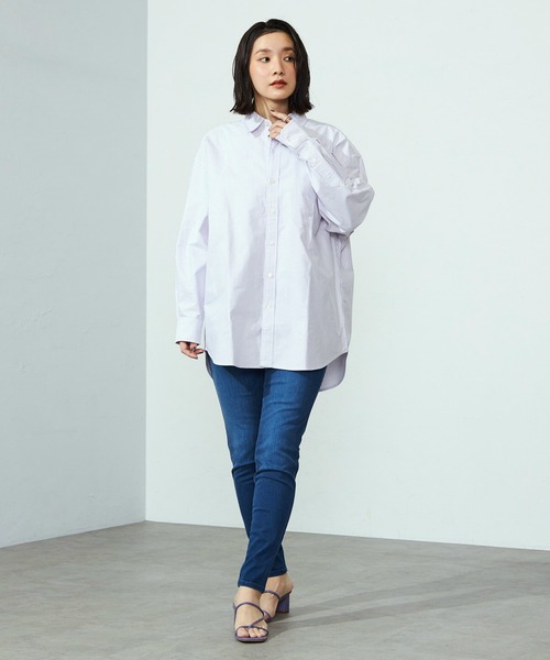 Lee(リー)の「Lee/リー コットンストライプシャツ 日よけにも◎(シャツ/ブラウス・レディース・ピンク/パープル/ブルー・SMALL/MEDIUM)」の12枚目の写真