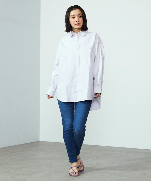 Lee(リー)の「Lee/リー コットンストライプシャツ 日よけにも◎(シャツ/ブラウス・レディース・ピンク/パープル/ブルー・SMALL/MEDIUM)」の13枚目の写真