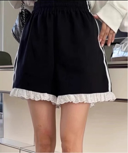 Per sist ence(パーシエンス)の「レース&サイドライン ショートパンツ(その他パンツ・レディース・グレー/ブラック・MEDIUM/LARGE)」の6枚目の写真