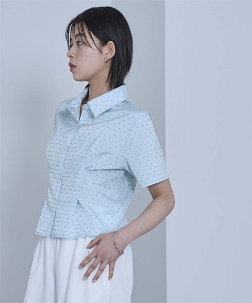 miette(ミエット)の「カットドビー半袖シャツ(シャツ/ブラウス・レディース・ホワイト/ライトブルー・FREE)」の12枚目の写真