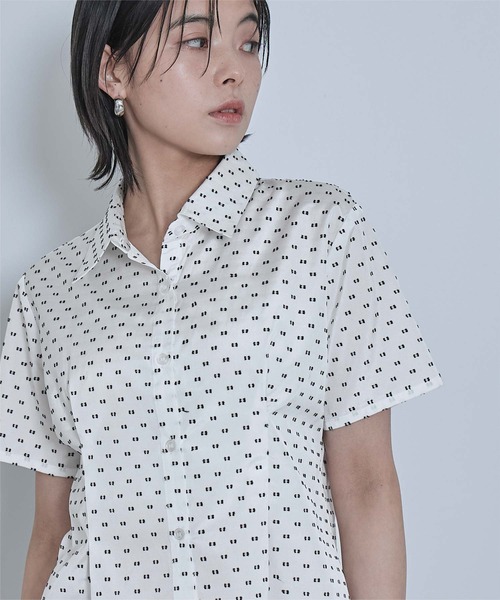 miette(ミエット)の「カットドビー半袖シャツ(シャツ/ブラウス・レディース・ホワイト/ライトブルー・FREE)」の18枚目の写真