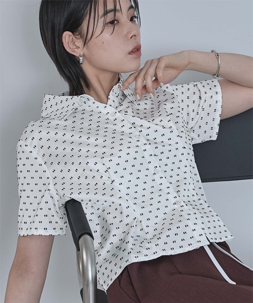 miette(ミエット)の「カットドビー半袖シャツ(シャツ/ブラウス・レディース・ホワイト/ライトブルー・FREE)」の13枚目の写真