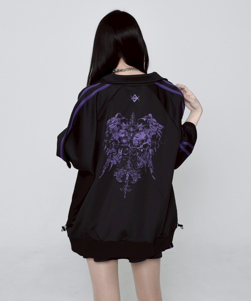 REFLEM（レフレム）の「『REFLEM/レフレム』バックプリントトラックジャージ（ジャージ・レディース・ホワイト×ブラック/ブラック×ホワイト/ブラック×パープル・FREE）」の21枚目の写真