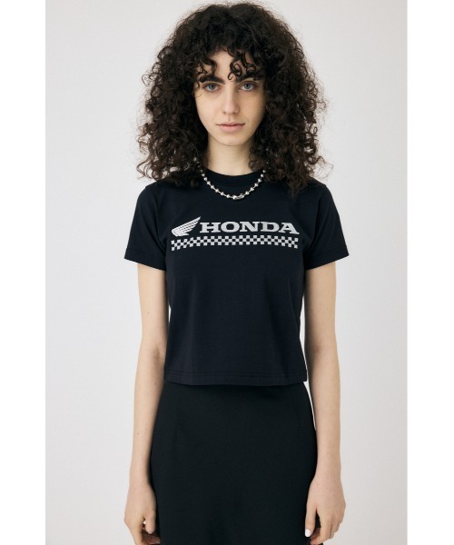MOUSSY(マウジー)の「HONDA RHINESTONE Tシャツ(Tシャツ/カットソー・レディース・オフホワイト/ブラック/カーキ・FREE)」の7枚目の写真