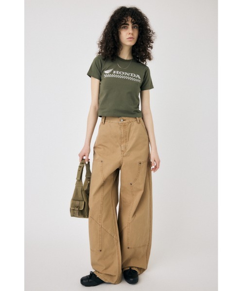 MOUSSY(マウジー)の「HONDA RHINESTONE Tシャツ(Tシャツ/カットソー・レディース・オフホワイト/ブラック/カーキ・FREE)」の10枚目の写真