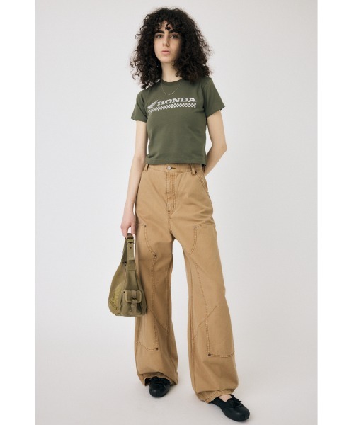 MOUSSY(マウジー)の「HONDA RHINESTONE Tシャツ(Tシャツ/カットソー・レディース・オフホワイト/ブラック/カーキ・FREE)」の11枚目の写真