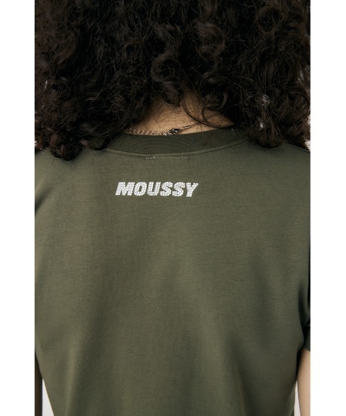 MOUSSY(マウジー)の「HONDA RHINESTONE Tシャツ(Tシャツ/カットソー・レディース・オフホワイト/ブラック/カーキ・FREE)」の19枚目の写真