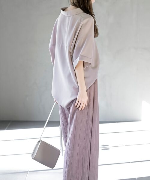 rps(アールピーエス)の「半袖ビッグシャツ(シャツ/ブラウス・レディース・ブラック/カーキ/ネイビー/グレイッシュベージュ・フリー)」の15枚目の写真