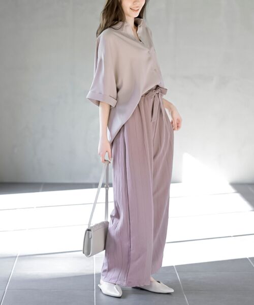 rps(アールピーエス)の「半袖ビッグシャツ(シャツ/ブラウス・レディース・ブラック/カーキ/ネイビー/グレイッシュベージュ・フリー)」の16枚目の写真