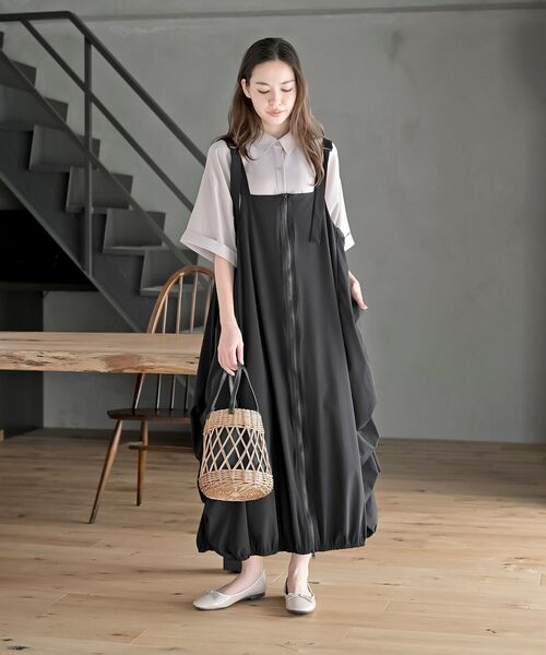 rps(アールピーエス)の「半袖ビッグシャツ(シャツ/ブラウス・レディース・ブラック/カーキ/ネイビー/グレイッシュベージュ・フリー)」の21枚目の写真