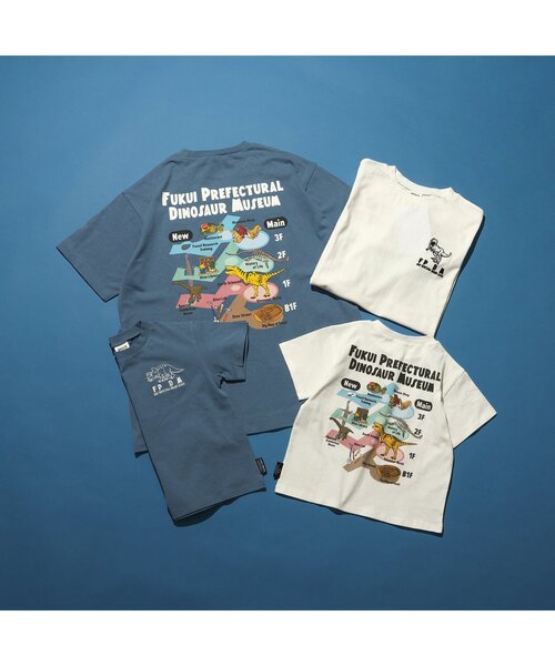 BREEZE(ブリーズ)の「福井県立恐竜博物館コラボ MAPイラストTシャツ(大人)(Tシャツ/カットソー・メンズ・ネイビー/オフホワイト・LARGE/MEDIUM/SMALL)」の3枚目の写真