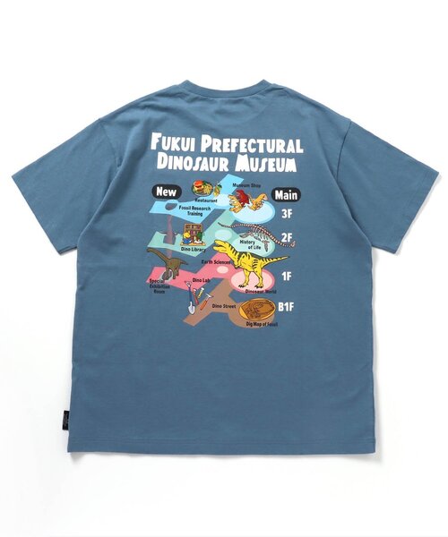 BREEZE(ブリーズ)の「福井県立恐竜博物館コラボ MAPイラストTシャツ(大人)(Tシャツ/カットソー・メンズ・ネイビー/オフホワイト・LARGE/MEDIUM/SMALL)」の6枚目の写真