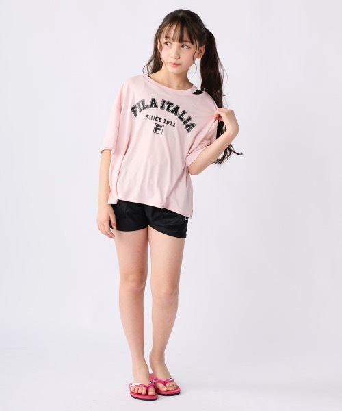 FILA ブラック Tシャツ キュロット セット FILA/フィラ】キッズ水着3点セット 水陸両用Tシャツ付き