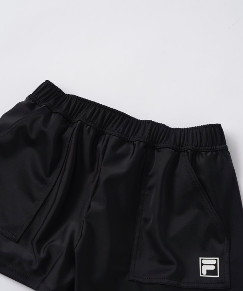 FILA ブラック Tシャツ キュロット セット FILA/フィラ】キッズ水着3点セット 水陸両用Tシャツ付き