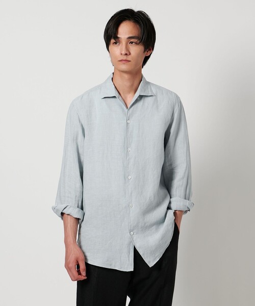 UNITED ARROWS(ユナイテッドアローズ)の「LIBECO リネン オープンカラーシャツ(シャツ/ブラウス・メンズ・ホワイト/ライトブルー/ネイビー・S/M/L/XL)」の4枚目の写真