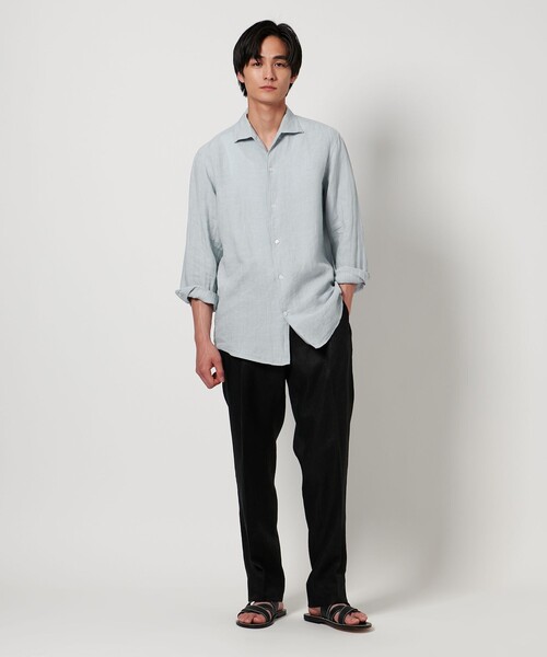 UNITED ARROWS(ユナイテッドアローズ)の「LIBECO リネン オープンカラーシャツ(シャツ/ブラウス・メンズ・ホワイト/ライトブルー/ネイビー・S/M/L/XL)」の5枚目の写真