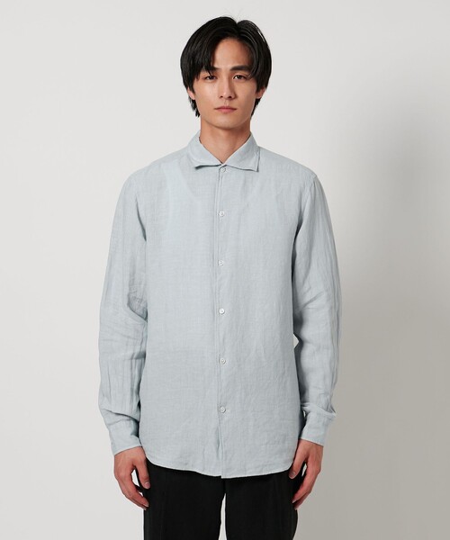 【LT.BLUE】LIBECO リネン オープンカラーシャツ 1100025S2469_m1_c103.jpg