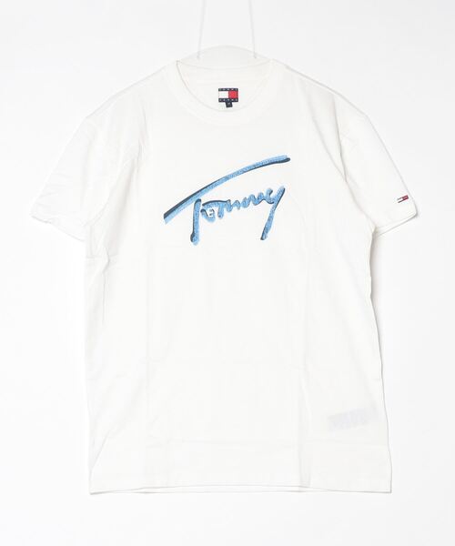 tommy jeans(トミー ジーンズ)の「Tommy Jeans トミー・ジーンズ TJM REG RWB SIGNATURETEE シグネチャー プリントTシャツ(Tシャツ/カットソー・メンズ・ブラック/ホワイト・L/XL/M)」の2枚目の写真