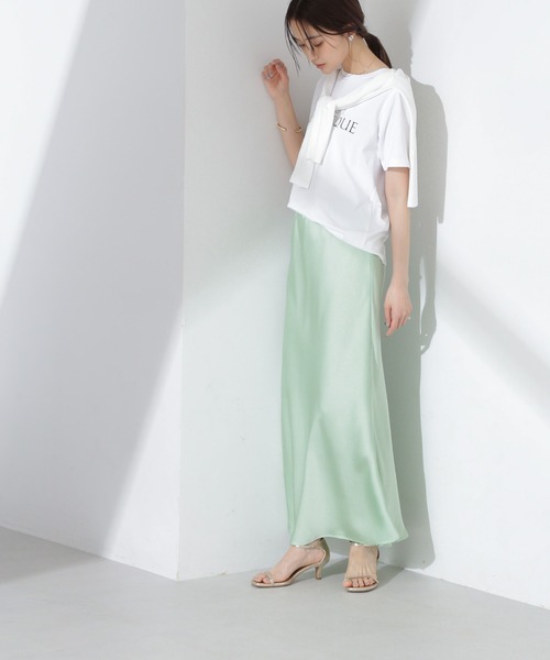 NANO universe（ナノユニバース）の「サテンフレアスカート（スカート・レディース・ブラック/ライトグリーン/ベージュ・FREE）」の13枚目の写真