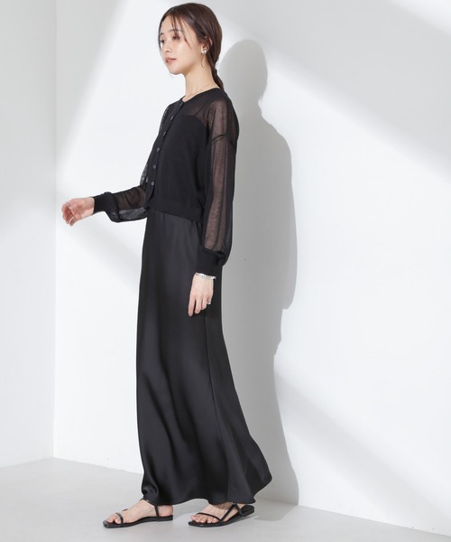 NANO universe（ナノユニバース）の「サテンフレアスカート（スカート・レディース・ブラック/ライトグリーン/ベージュ・FREE）」の18枚目の写真