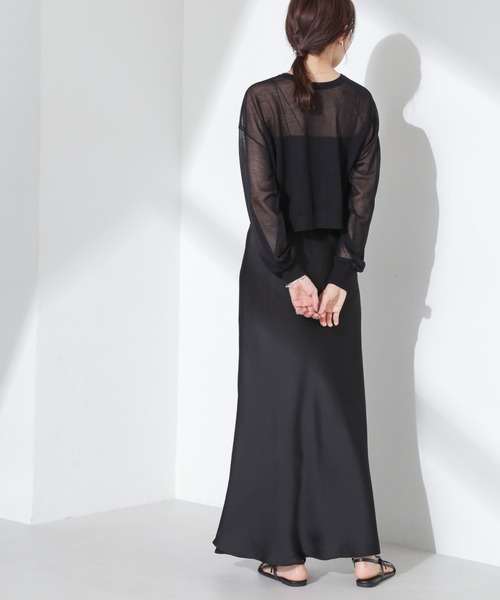 NANO universe（ナノユニバース）の「サテンフレアスカート（スカート・レディース・ブラック/ライトグリーン/ベージュ・FREE）」の19枚目の写真