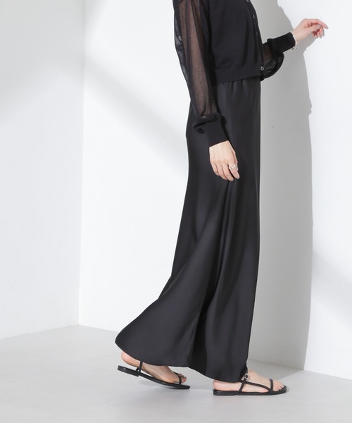 NANO universe（ナノユニバース）の「サテンフレアスカート（スカート・レディース・ブラック/ライトグリーン/ベージュ・FREE）」の16枚目の写真