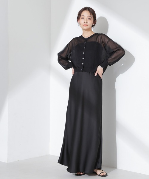 NANO universe（ナノユニバース）の「サテンフレアスカート（スカート・レディース・ブラック/ライトグリーン/ベージュ・FREE）」の20枚目の写真