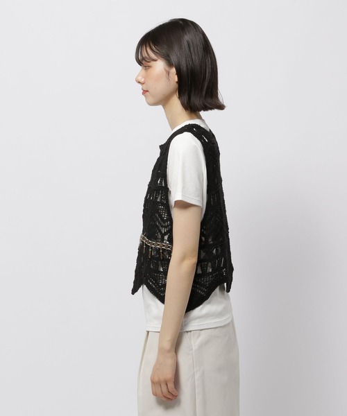 niko and...（ニコアンド）の「ビーズクロシェベスト（ベスト・レディース・ブラック/アイボリー・FREE）」の17枚目の写真