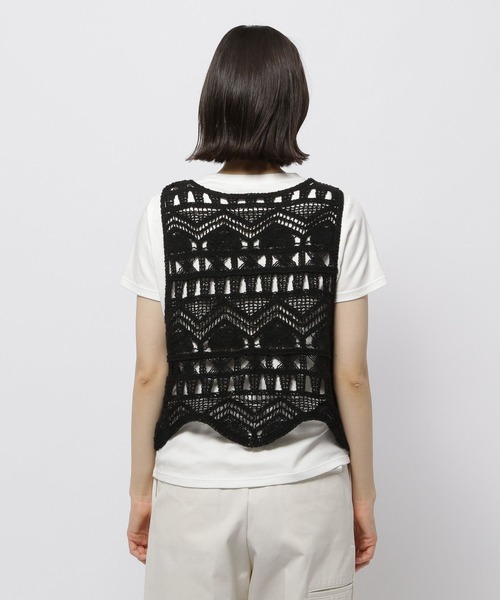 niko and...（ニコアンド）の「ビーズクロシェベスト（ベスト・レディース・ブラック/アイボリー・FREE）」の18枚目の写真