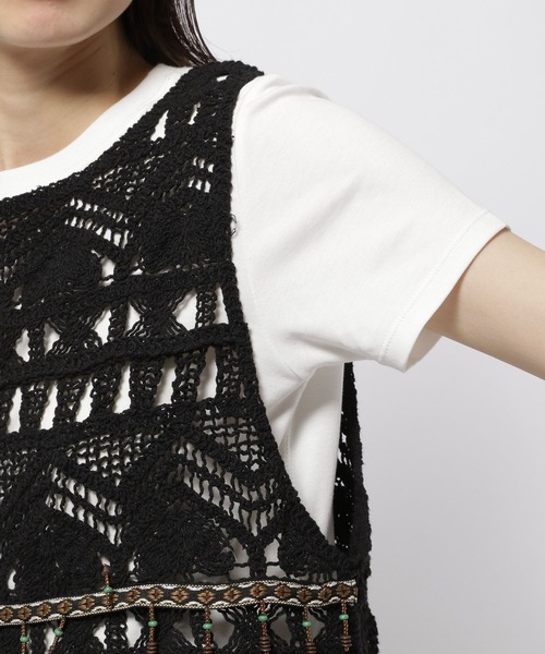 niko and...（ニコアンド）の「ビーズクロシェベスト（ベスト・レディース・ブラック/アイボリー・FREE）」の21枚目の写真