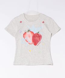 AsRiRe（アスリレイ）の「26ss新色追加 イチゴ柄プリントTシャツ（Tシャツ/カットソー）」