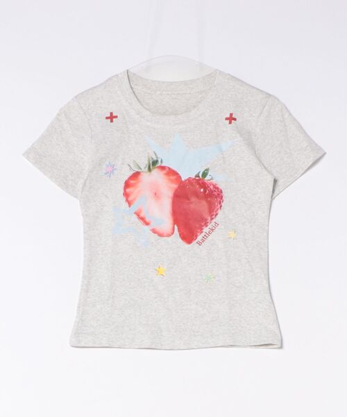 セール】26ss新色追加/イチゴ柄プリントTシャツ（Tシャツ/カットソー