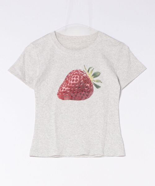 セール】26ss新色追加/イチゴ柄プリントTシャツ（Tシャツ/カットソー
