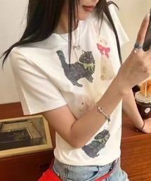 AsRiRe（アスリレイ）の「26ss新色追加 イチゴ柄プリントTシャツ（Tシャツ/カットソー）」