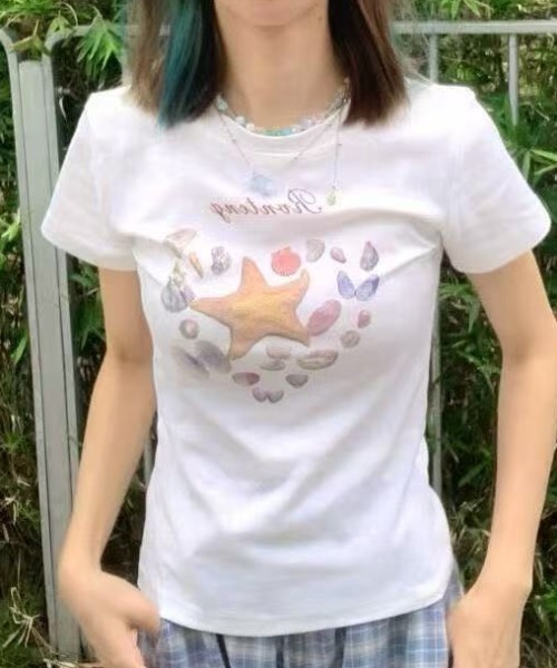 AsRiRe（アスリレイ）の「新柄追加/イチゴ柄プリントTシャツ（T