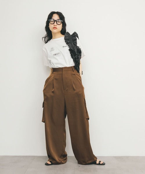 kBFカーゴパンツ ケービーエフ KBF サテンカーゴパンツ （BROWN） - ファッション