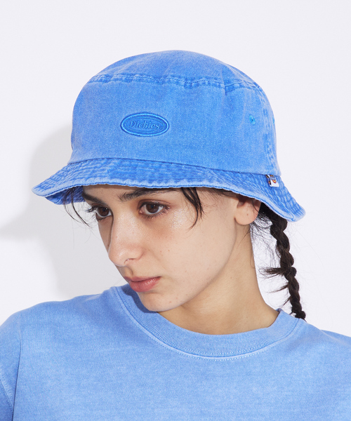Dickies（ディッキーズ）の「【DICKIES/ディッキーズ】EX PIGMENT CALIF WAPPEN BUCKET HAT 80973000/バケットハット/ピグメント/ユニセックス【WEB限定】（ハット・メンズ・ブルー/アイボリー/ブラック/グリーン/ブラウン・フリー）」の5枚目の写真