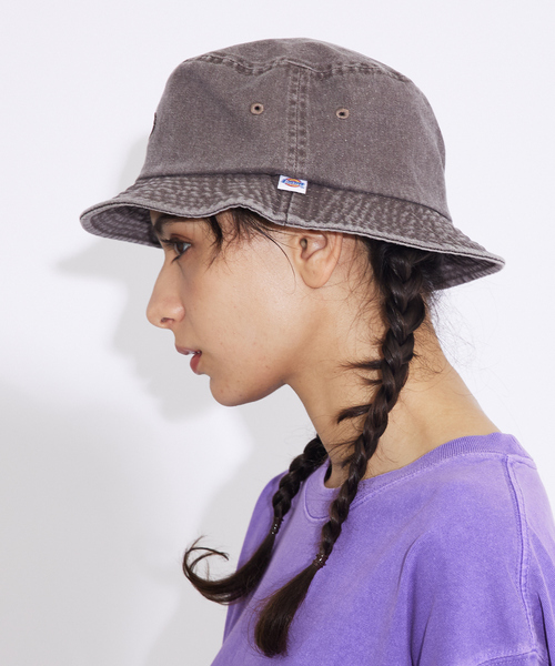 Dickies（ディッキーズ）の「【DICKIES/ディッキーズ】EX PIGMENT CALIF WAPPEN BUCKET HAT 80973000/バケットハット/ピグメント/ユニセックス【WEB限定】（ハット・メンズ・ブルー/アイボリー/ブラック/グリーン/ブラウン・フリー）」の8枚目の写真