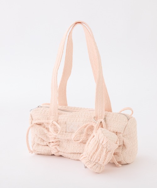 NICE CLAUP ミニチャーム付きシャーリングドラムBAG セール】ミニチャーム付きシャーリングドラムバッグ（ショルダー