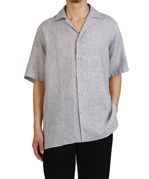 ERRICO FORMICOLA（エッリコフォルミコラ）の「Errico Formicola / エリコ フォルミコラ：CESARE M/C Open Collar S/S Shirts STRIPE：11-3474-33[MUS]（シャツ/ブラウス・メンズ・ブラウン・38/39）」の7枚目の写真