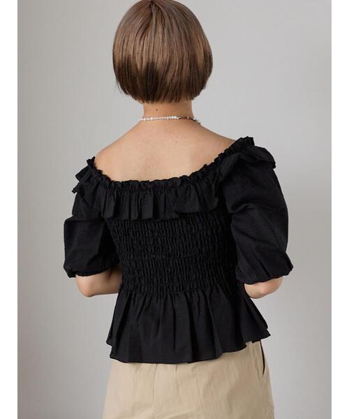 ehka sopo(エヘカソポ)の「◎フリルオフショルブラウス(シャツ/ブラウス・レディース・イエロー/オフホワイト/ブラック・F)」の17枚目の写真
