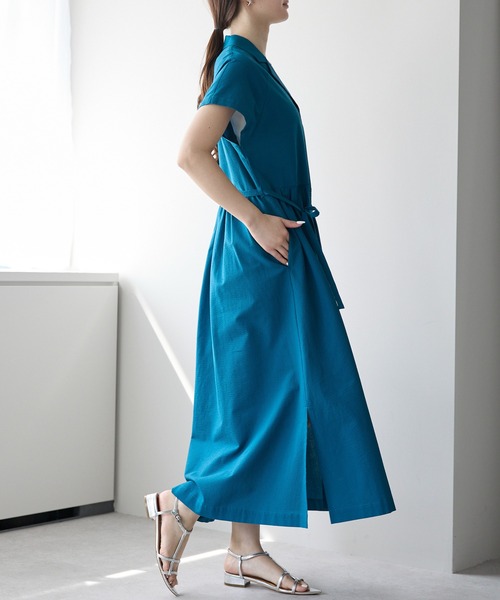 PREFERIR（プレフェリール）の「オープンシャツカラーワンピース/ 高見え/洗える/M.L（シャツワンピース・レディース・ブラック/ブルー・MEDIUM/LARGE）」の15枚目の写真