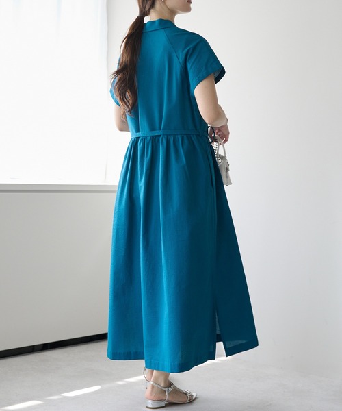 PREFERIR（プレフェリール）の「オープンシャツカラーワンピース/ 高見え/洗える/M.L（シャツワンピース・レディース・ブラック/ブルー・MEDIUM/LARGE）」の16枚目の写真