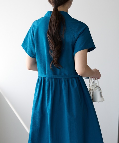 PREFERIR（プレフェリール）の「オープンシャツカラーワンピース/ 高見え/洗える/M.L（シャツワンピース・レディース・ブラック/ブルー・MEDIUM/LARGE）」の19枚目の写真