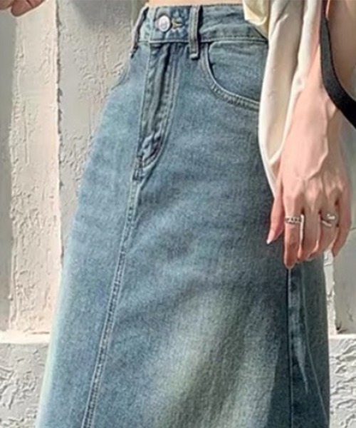 Beststore(ベストストア)の「デニムロングスカート フリンジデニムスカート(デニムスカート・レディース・ブルー・S/M/L/XL)」の18枚目の写真