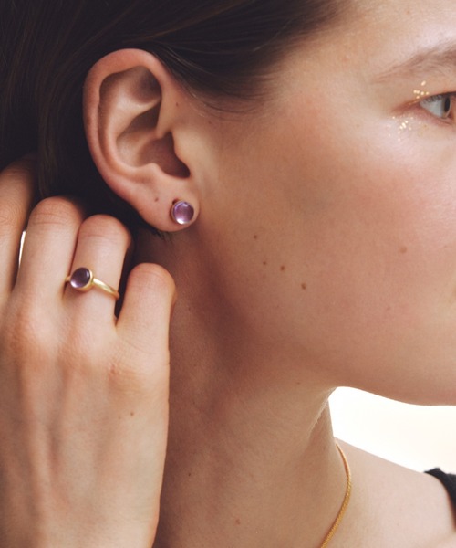 les bonbon(ルボンボン)の「【les bonbon】aura round ring/オーラ ラウンド リング(リング・レディース・グリーン/イエロー/パープル系・#9/#11/#13/#15)」の2枚目の写真